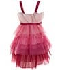 Color:Blush/Pink - Image 2 - Big Girls 7-16 Ombre Ruffle Tulle Dress