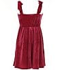 Allison & Kelly Big Girls Shoulder Tie Velvet Glitter Dress, Color:Scarlet - Image 2