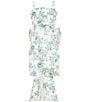 Allison & Kelly Big Girls Sleeveless Floral-Toile-Printed Bow-Back Dress, Color:Ivory/Sage - Image 1