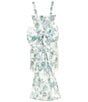 Allison & Kelly Big Girls Sleeveless Floral-Toile-Printed Bow-Back Dress, Color:Ivory/Sage - Image 2