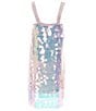 Color:Pink/Blue - Image 2 - Big Girls 7-16 Sleeveless Paillette Sequin Embellished Shift Dress