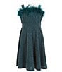 Color:Hunter Green - Image 1 - Big Girls 7-16 Sleeveless Rhinestone-Embellished Glitter-Knit Dress