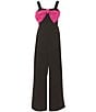 Color:Black/Hot Pink - Image 1 - Big Girls 7-16 Sleeveless Scuba Crepe/Taffeta Jumpsuit