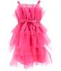 Color:Hot Pink - Image 1 - Big Girls 7-16 Sleeveless Tulle Fit-And-Flare Dress