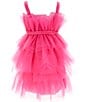 Color:Hot Pink - Image 2 - Big Girls 7-16 Sleeveless Tulle Fit-And-Flare Dress