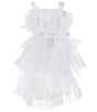 Color:White - Image 1 - Big Girls 7-16 Sleeveless Tulle Fit-And-Flare Dress
