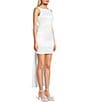 Allison & Kelly Boat Neck Low Bow Back Mini Dress, Color:White - Image 3