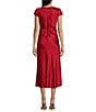 Allison & Kelly Cap Sleeve Lace Trim Satin Midi Dress - Image 2