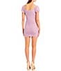 Color:Lavender - Image 2 - Cap Sleeve Sweetheart Neck Textured Dot Ruched Dress