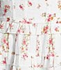 Allison & Kelly Ditsy Floral Print Sweetheart Neck Short Puff Sleeve Corset Dress, Color:White/Pink - Image 3