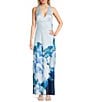 Allison & Kelly Exploded Floral Printed Halter V-Neck Maxi Dress - Image 1