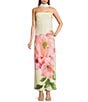 Allison & Kelly Exploded Floral Printed Strapless Scarf Maxi Dress - Image 1