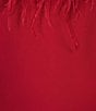 Color:Red - Image 4 - Faux Feather Trim Mini Dress