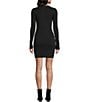 Allison & Kelly Removable Faux Fur Trim Collared Long Sleeve Button Front Dress, Color:Black - Image 4