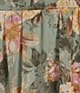 Color:Sage/Ivory - Image 4 - Floral Print 3/4 Sleeve Empire Waist Midi Dress