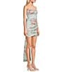 Allison & Kelly Floral Printed Strapless Bow Back Dress - Image 5
