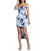 Allison & Kelly Floral Printed Strapless Bow Back Dress - Image 1