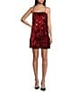 Color:Red - Image 1 - Fringe Layered Sequin Fringe Mini Dress