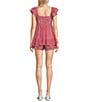 Allison & Kelly Gingham Flutter Sleeve Romper - Image 2