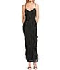 Allison & Kelly Glitter Mesh Ruffle Midi Dress, Color:Black/Multi - Image 1