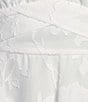 Color:White - Image 3 - Long Sleeve V-Neck Floral Clip Jacquard Dress