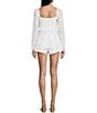 Color:White - Image 2 - Long Sleeve V-Neck Lace Romper