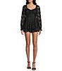 Allison & Kelly Long Sleeve V-Neck Lace Romper - Image 1