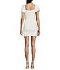 Color:White - Image 2 - Pearl Short Sleeve Bodycon Mini Dress