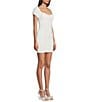 Color:White - Image 3 - Pearl Short Sleeve Bodycon Mini Dress