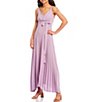 Color:Lavender - Image 1 - Sleeveless Spaghetti Strap V-Neck Empire Waist Pleated Chiffon Maxi Dress