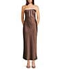 Allison & Kelly Polka Dot Front Tie Strapless Dress, Color:Brown/Pink - Image 1