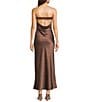 Allison & Kelly Polka Dot Front Tie Strapless Dress, Color:Brown/Pink - Image 2