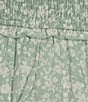 Allison & Kelly Printed Square Neck Short Puff Sleeve Pinch Front Romper, Color:Sage/White - Image 3