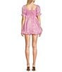 Color:Barbie Pink - Image 2 - Puff Sleeve Babydoll Organza Dress