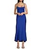 Allison & Kelly Satin Bar Back Long Dress, Color:Royal - Image 1