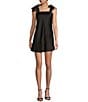 Allison & Kelly Satin Bow Straps Square Neck Dress, Color:Black - Image 1