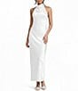 Allison & Kelly Satin Drape Halter Neck Maxi Dress - Image 1