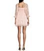 Color:Baby Pink - Image 2 - 1/2 Sleeve Organza Fit & Flare Dress