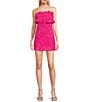 Color:Fuchsia/Multi - Image 1 - Strapless Sequin Cupcake Mini Dress