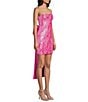 Allison & Kelly Sequined Mesh Strapless Bow Back Dress - Image 3