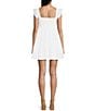 Color:White - Image 2 - Short Sleeve Smocked Empire Tiered Mini Dress