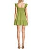 Color:Chartreuse - Image 2 - Short Sleeve Smocked Empire Tiered Mini Dress