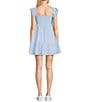 Allison & Kelly Short Sleeve Smocked Empire Tiered Mini Dress, Color:Baby Blue - Image 2