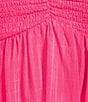 Color:Hot Pink - Image 3 - Short Sleeve Smocked Empire Tiered Mini Dress