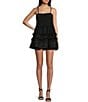 Color:Black - Image 1 - Sleeveless Ruffle Tulle Dress