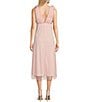 Color:Blush - Image 2 - Sleeveless V-Neck Dotted Midi Dress