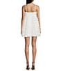 Color:White - Image 2 - Spaghetti Strap Square Neck 3D Glitter Floral Printed Dress
