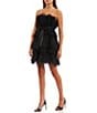 Color:Black - Image 3 - Square Neck Sleeveless Tiered Fit-And-Flare Dress