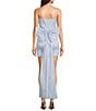 Allison & Kelly Strapless Pearl Taffeta Bow Back Mini Train Dress, Color:Baby Blue - Image 2