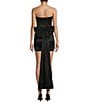Allison & Kelly Strapless Pearl Taffeta Bow Back Mini Train Dress, Color:Black - Image 2